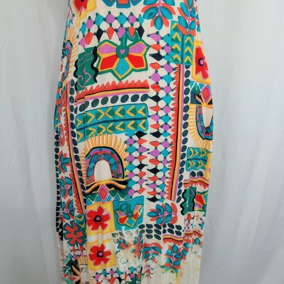 Paper Heart Anthropologie Dress Medium Maxi Aztec Sunrise - Picture 3 of 10
